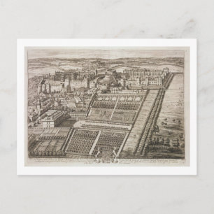 Cartão Postal Castelo de Windsor, gravado por Johannes Kip (c.16
