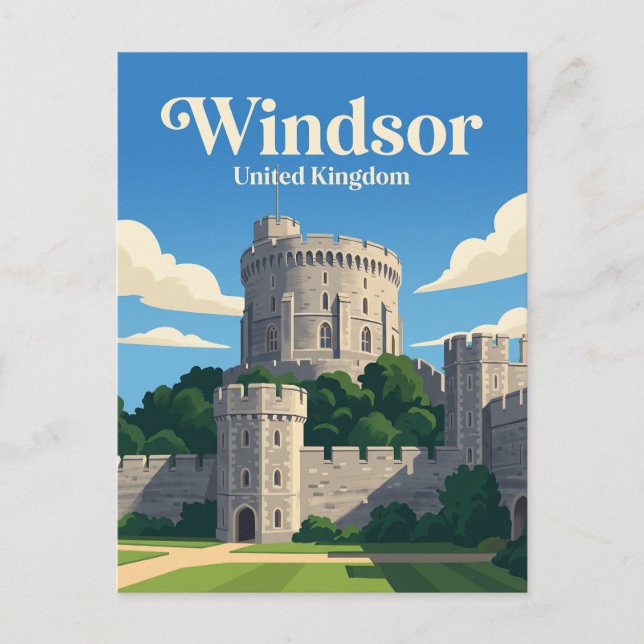 Cartão Postal Castelo de Windsor Reino Unido (Frente)