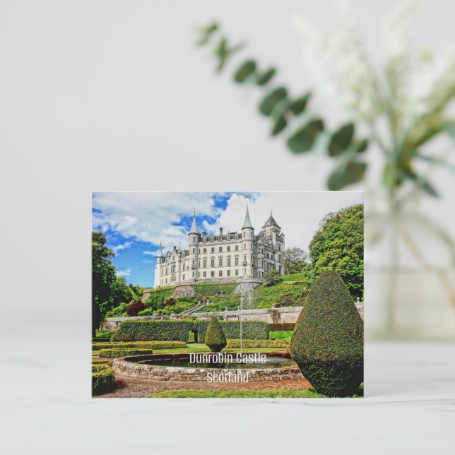 Cartão Postal Castelo Dunrobin, Escócia, (Em pé/Frente)