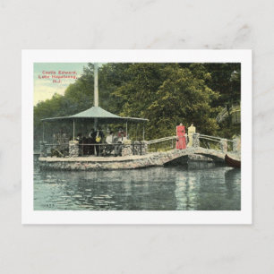 Cartão Postal Castelo Edward, Lago Hopatcong, NJ Antigo