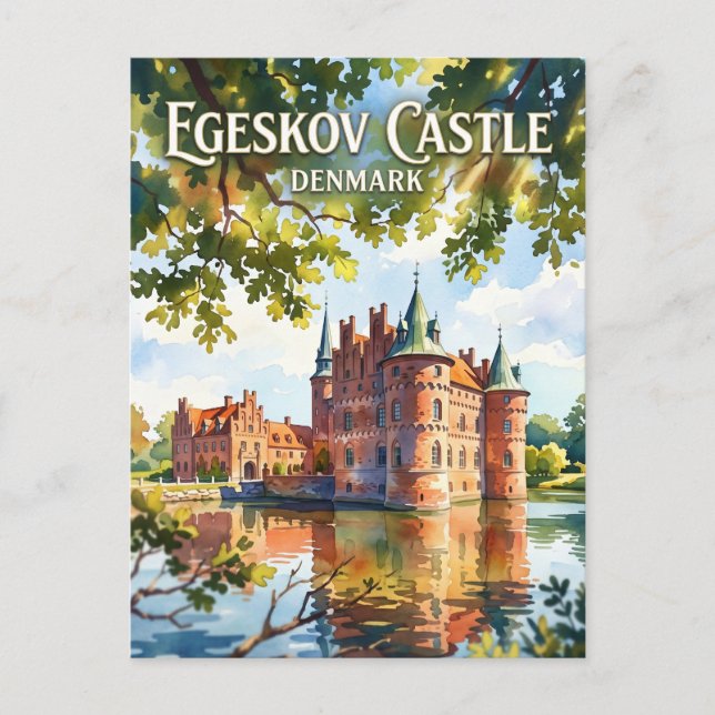 Cartão Postal Castelo Egeskov Dinamarca (Frente)