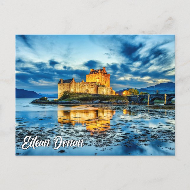 Cartão Postal Castelo Eilean Donan, Highlands, Escócia (Frente)