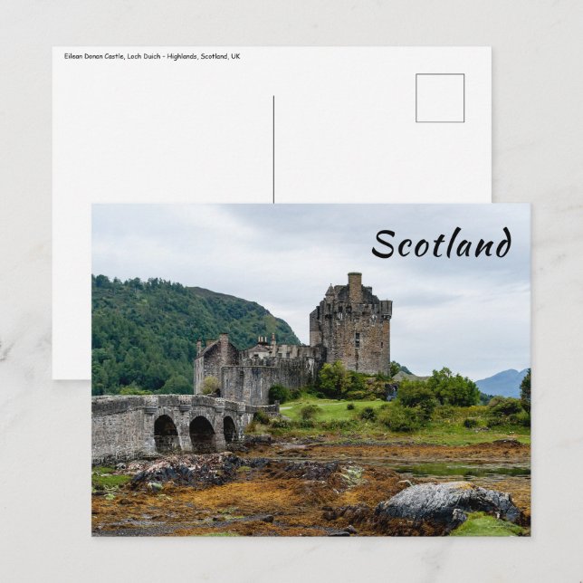 Cartão Postal Castelo Eilean Donan, Loch Duich - Escócia, Reino  (Frente/Verso)