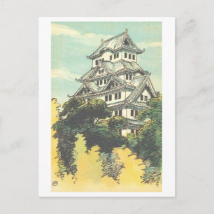 Cartão Postal Castelo Garça Real, Himeji, Japão
