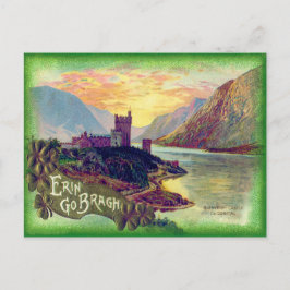 Cartão Postal Castelo Glenveigh Donegal Ouro Trevo