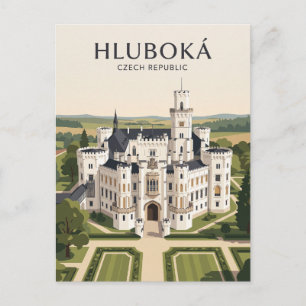 Cartão Postal Castelo Hluboká República Tcheca