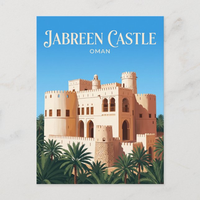 Cartão Postal Castelo Jabreen Omã (Frente)
