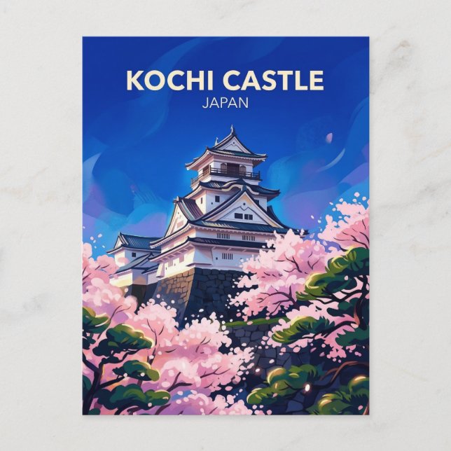 Cartão Postal Castelo Kochi Japão (Frente)