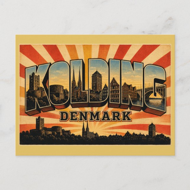 Cartão Postal Castelo Kolding Dinamarca (Frente)