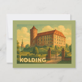 Cartão Postal Castelo Kolding Dinamarca