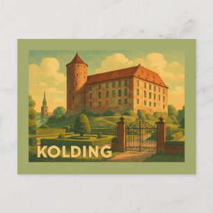 Cartão Postal Castelo Kolding Dinamarca