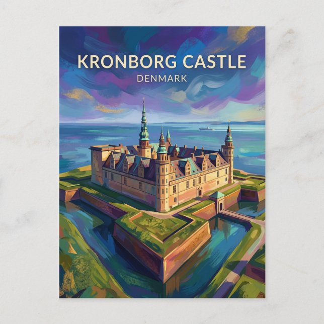 Cartão Postal Castelo Kronborg Dinamarca (Frente)