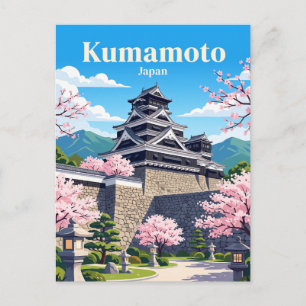 Cartão Postal Castelo Kumamoto Japão