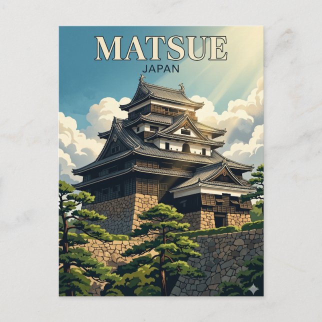 Cartão Postal Castelo Matsue Japão (Frente)