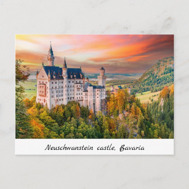 Cartão Postal Castelo Neuschwanstein, Baviera (Frente)