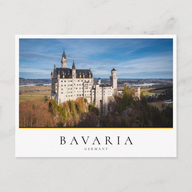 Cartão Postal Castelo Neuschwanstein, conto de fadas na Baviera (Frente)