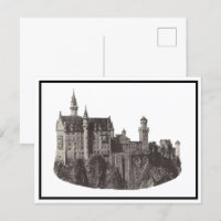 Castelo Neuschwanstein de Arte Histórica Negra e B
