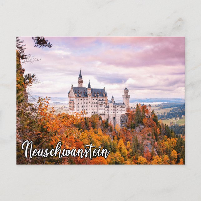 Cartão Postal Castelo Neuschwanstein No Outono (Frente)