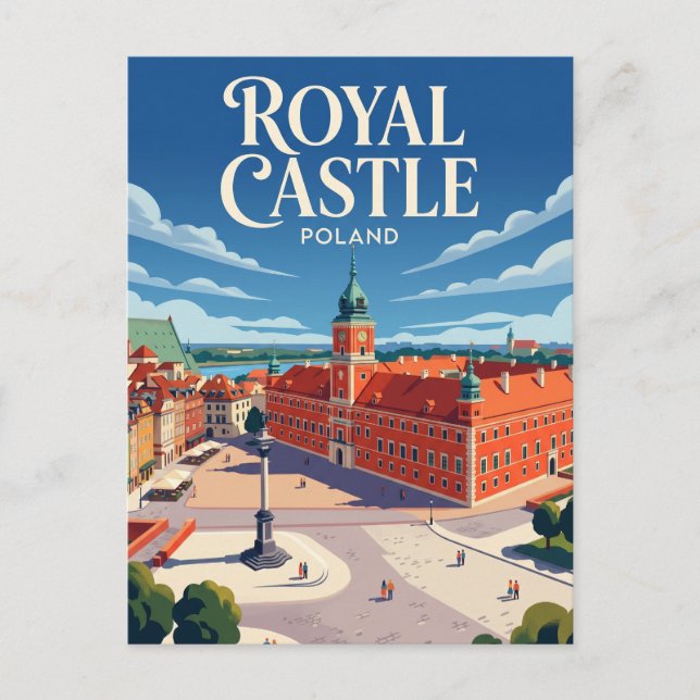 Cartão Postal Castelo Real, Varsóvia Polônia (Frente)