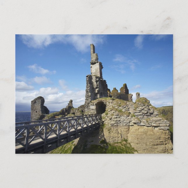 Cartão Postal Castelo Sinclair Girnigoe, Wick, Caithness, (Frente)