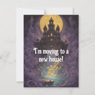 Cartão Postal Castelo sob um novo endereço de lua amarela