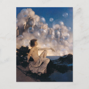 Cartão Postal Castelos no Ar de Maxfield Parrish 1904 Fantasia V