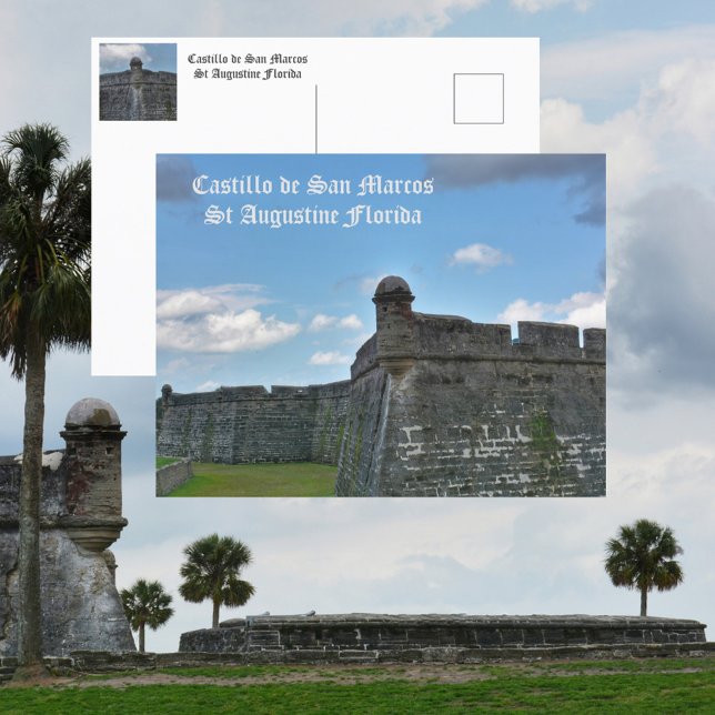 Cartão Postal Castillo de San Marco St Augustine FL Fotográfico (Criador carregado)