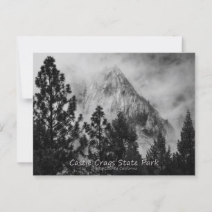 Cartão Postal Castle Crags Moody Black and White