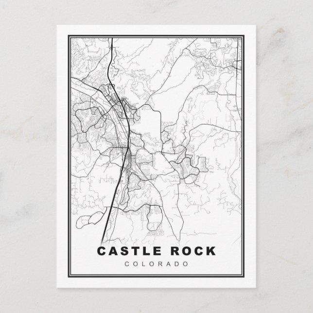 Cartão Postal Castle Rock Map (Frente)