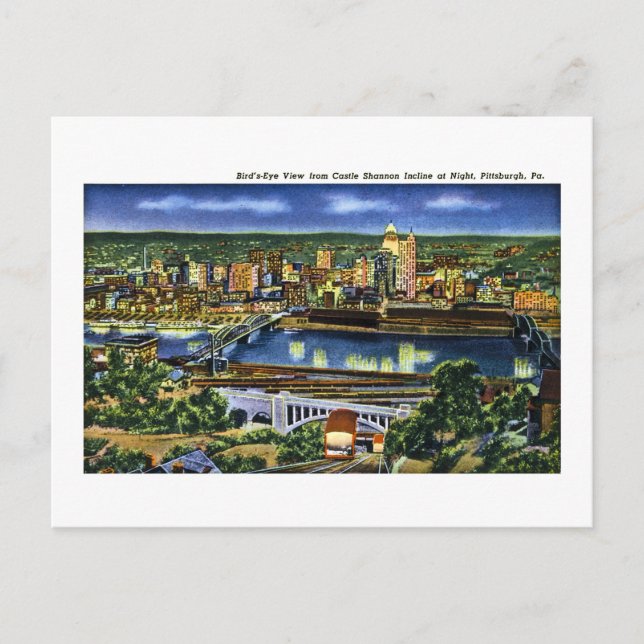 Cartão Postal Castle Shannon Incline, Pittsburgh, PA (Frente)