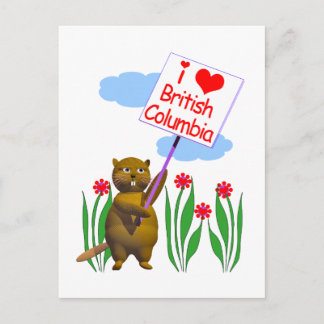 Cartão Postal Castor Canadense ama Colúmbia Britânica