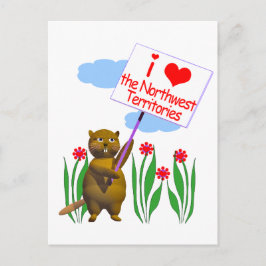 Cartão Postal Castor Canadense Ama os Territórios do Noroeste