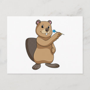Cartão Postal Castor em Dardos com Dardo