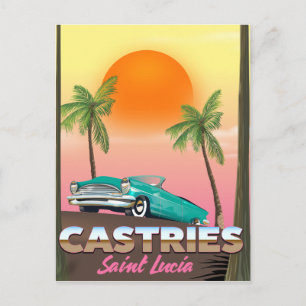 Cartão Postal Castris Santo Lúcia poster de viagens tropical exó