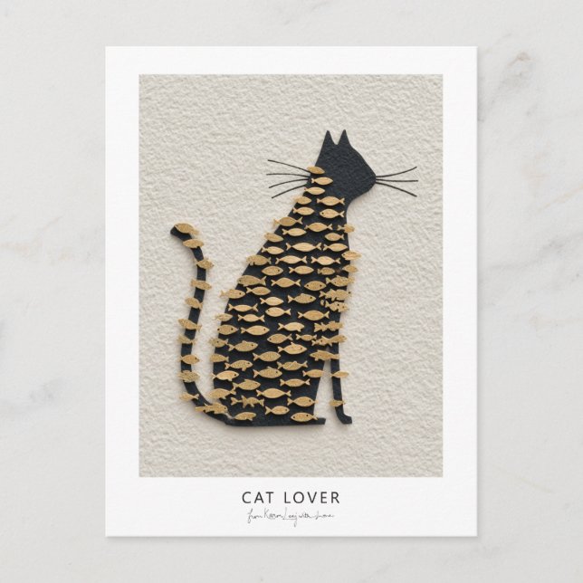 Cartão Postal Cat and Fish v11 (Frente)