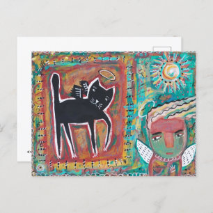 Cartão Postal Cat Angel