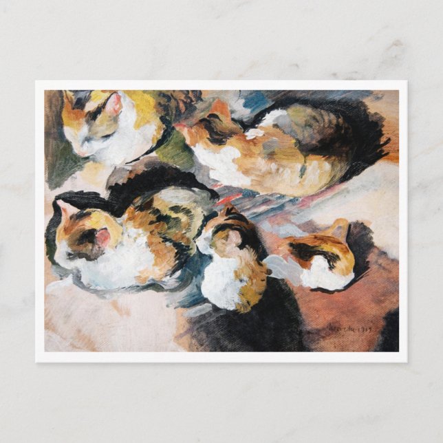 Cartão Postal Cat, August Macke (Frente)