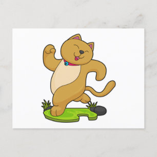 Cartão Postal Cat com Choker em execução