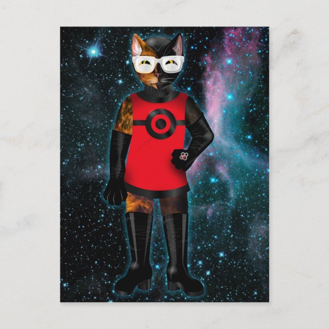 Cartão Postal Cat Futuro no Espaço Exterior (Frente)