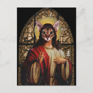 Cartão Postal Cat Jesus