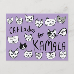 CARTÃO POSTAL CAT LADIS: ELEIÇÃO DE KAMALA, BONITA