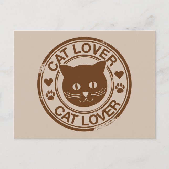 Cartão Postal Cat Lover (Frente)
