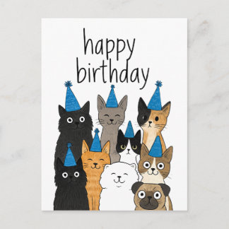 Cartão Postal Cat Lover Cards - Cat Party Birthday Card