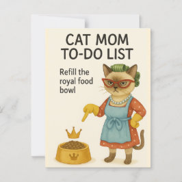 Cartão Postal Cat Mãe faz uma lista engraçada dizendo para amant