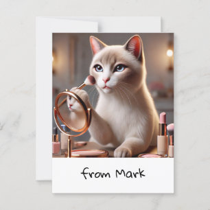 Cartão Postal Cat Make up Artifect for Cat Lovers