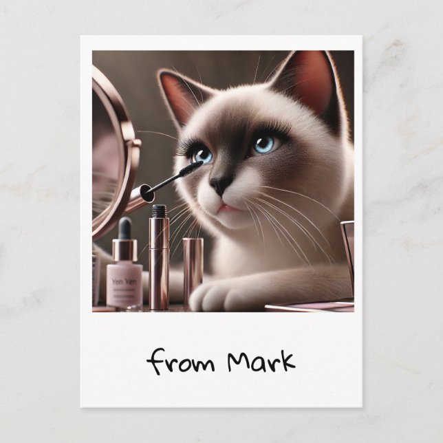 Cartão Postal Cat Make up Artifect for Cat Lovers (Frente)