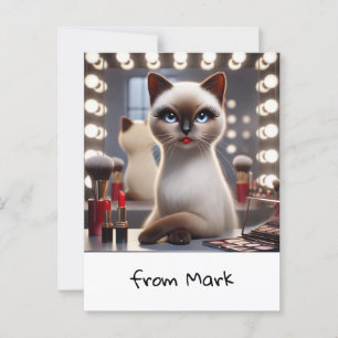 Cartão Postal Cat Make up Artifect for Cat Lovers