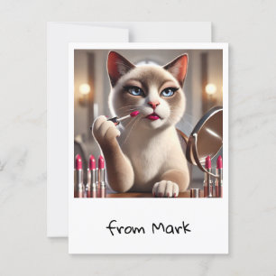 Cartão Postal Cat Make up Artifect for Cat Lovers