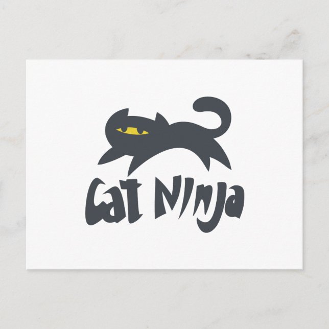 Cartão Postal Cat ninja - Escolha a cor de fundo (Frente)