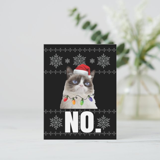 Cartão Postal Cat No Grumpy Xmas Cats No Ugly Christmas Gifts (Em pé/Frente)